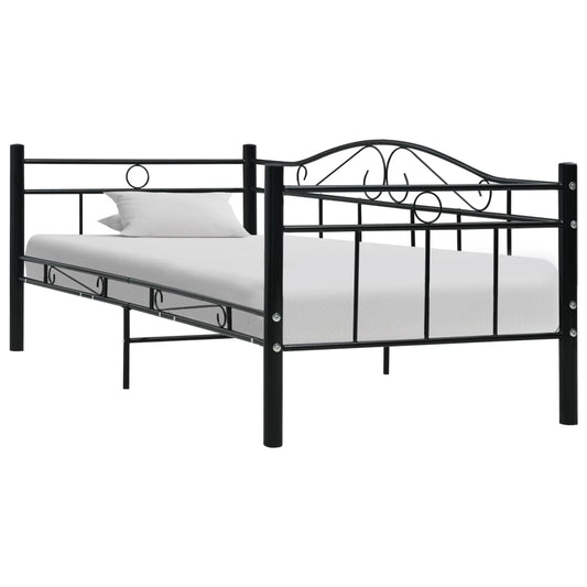 Berkfield Bed Frame Black Metal 90x200 cm