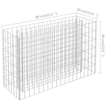 Berkfield Gabion Raised Bed Galvanised Steel 90x30x60 cm