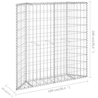 Berkfield Trapezium Gabion Raised Bed Galvanised Steel 100x20x100 cm