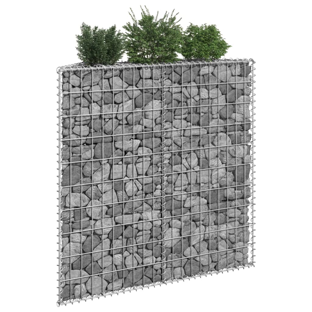 Berkfield Trapezium Gabion Raised Bed Galvanised Steel 100x20x100 cm