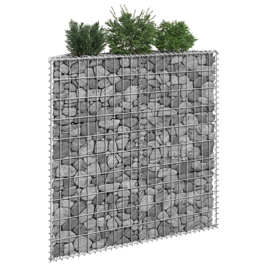 Berkfield Trapezium Gabion Raised Bed Galvanised Steel 100x20x100 cm