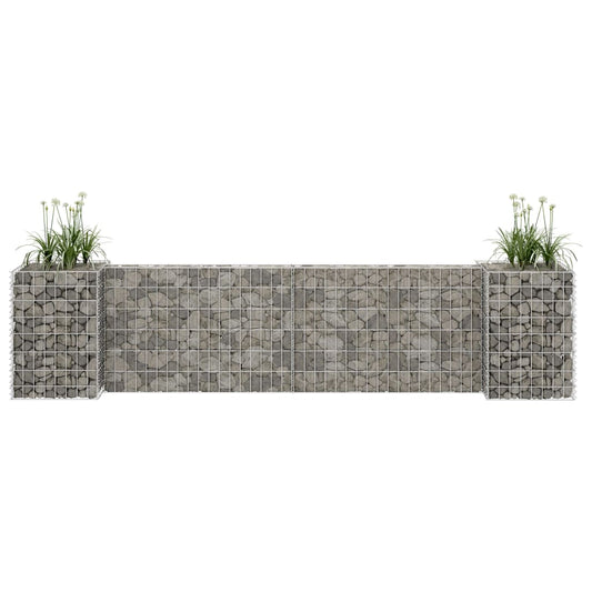 Berkfield H-Shaped Gabion Planter Steel Wire 260x40x60 cm
