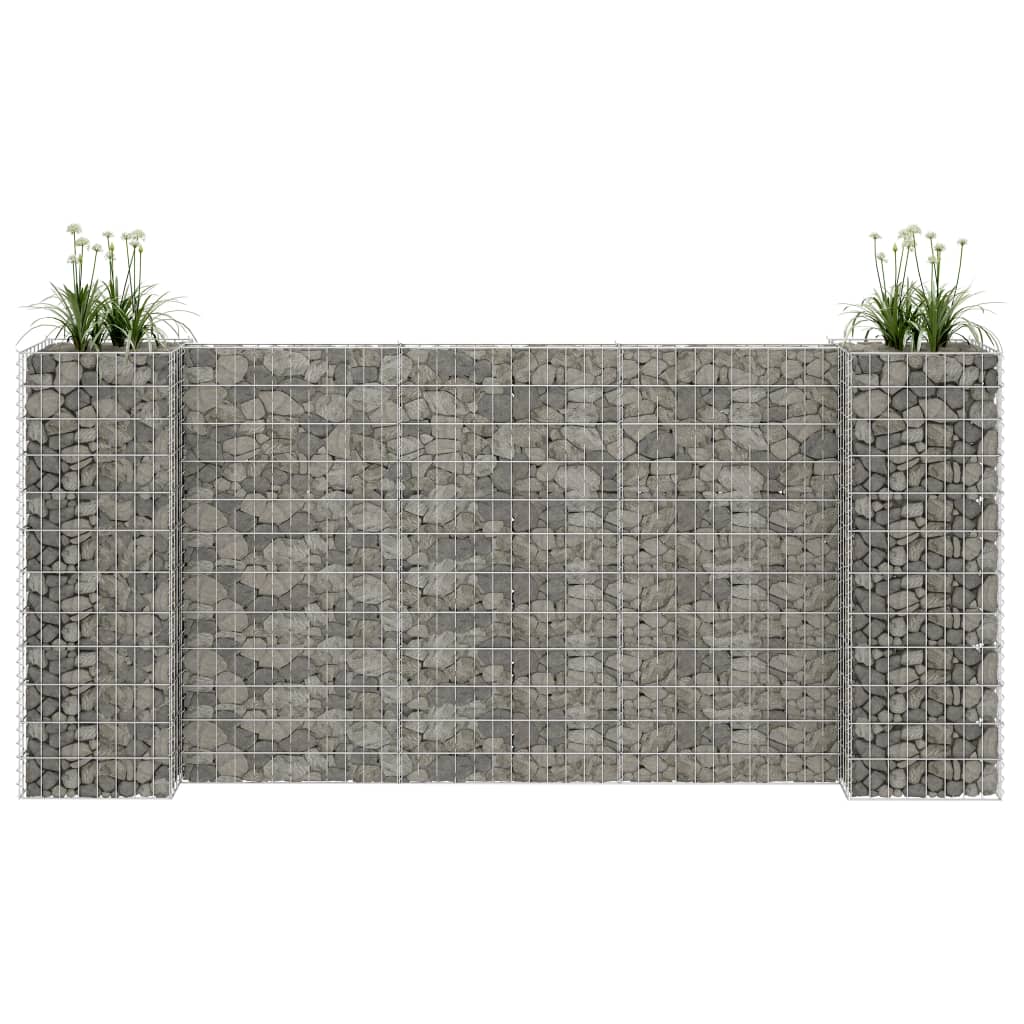 Berkfield H-Shaped Gabion Planter Steel Wire 260x40x120 cm