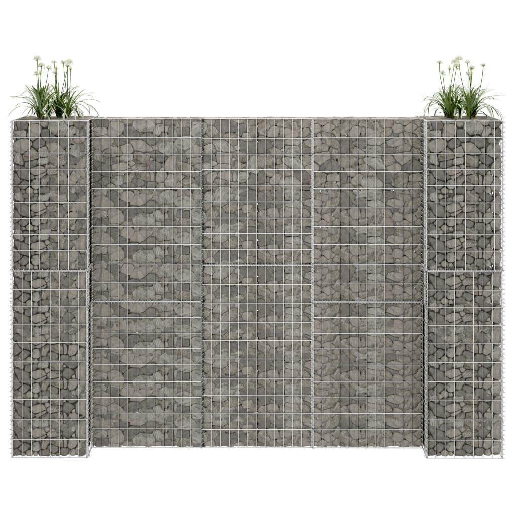 Berkfield H-Shaped Gabion Planter Steel Wire 260x40x200 cm