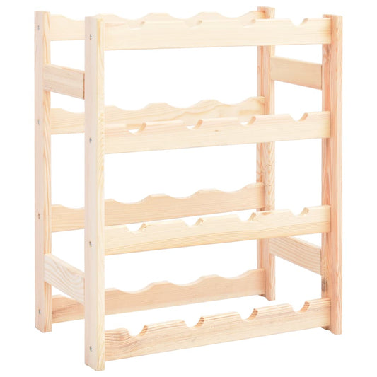 Berkfield Wine Rack for 16 Bottles Pinewood