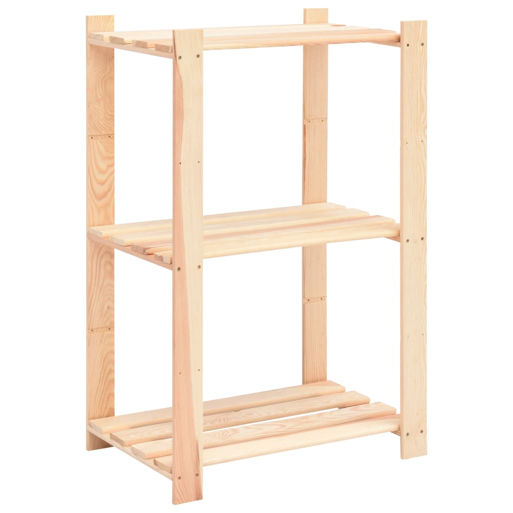 Berkfield 3-Tier Storage Rack 60x38x90 cm Solid Pinewood 150 kg