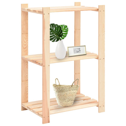 Berkfield 3-Tier Storage Rack 60x38x90 cm Solid Pinewood 150 kg