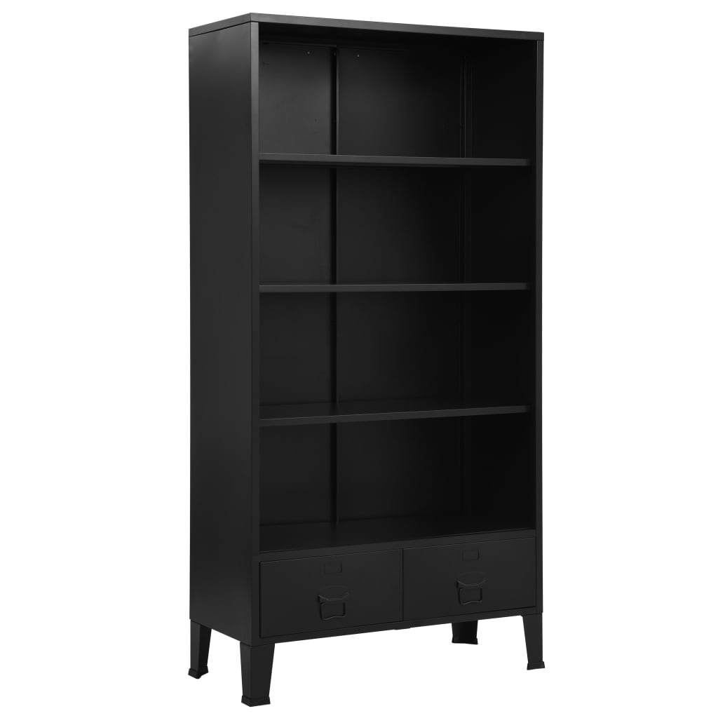 Berkfield Bookshelf Industrial Black 90x40x180 cm Steel