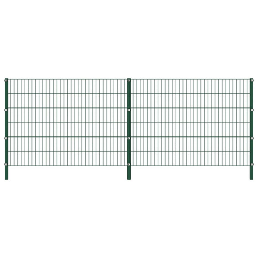 Berkfield Fence Panel with Posts Iron 3.4x1.2 m Green