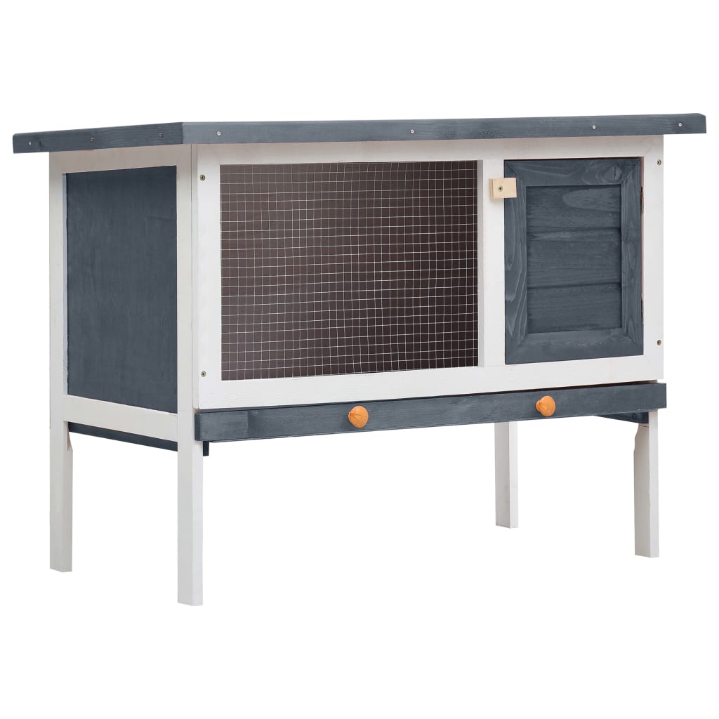 Berkfield Outdoor Rabbit Hutch 1 Layer Grey Wood