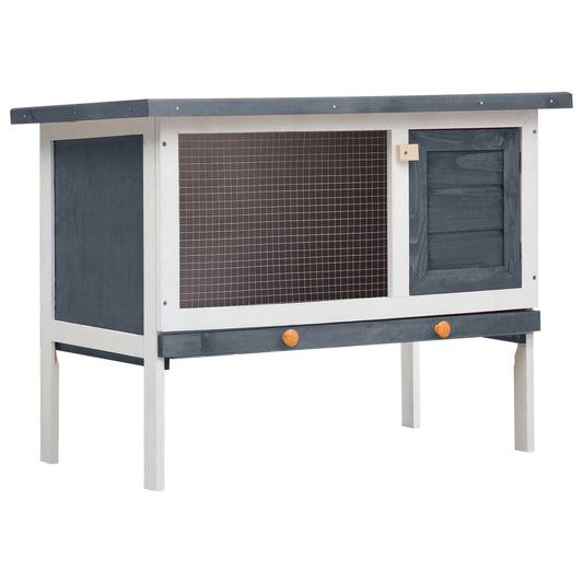Berkfield Outdoor Rabbit Hutch 1 Layer Grey Wood