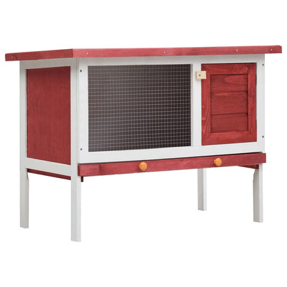 Berkfield Outdoor Rabbit Hutch 1 Layer Red Wood