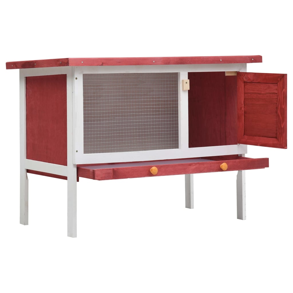 Berkfield Outdoor Rabbit Hutch 1 Layer Red Wood