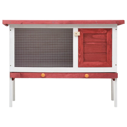 Berkfield Outdoor Rabbit Hutch 1 Layer Red Wood