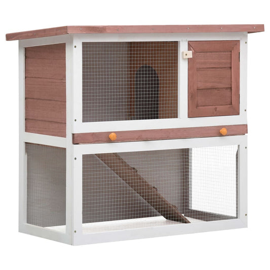 Berkfield Outdoor Rabbit Hutch 1 Door Brown Wood