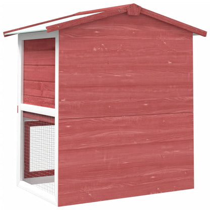 Berkfield Outdoor Rabbit Hutch 3 Doors Red Wood