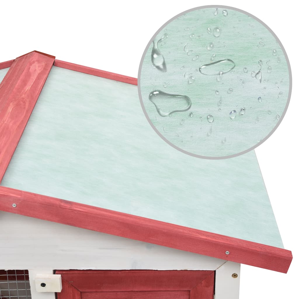 Berkfield Outdoor Rabbit Hutch 3 Doors Red Wood