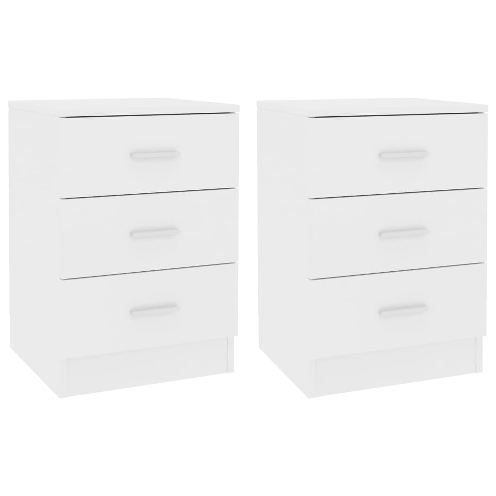 Berkfield Bedside Cabinets 2 pcs White 38x35x56 cm Engineered Wood