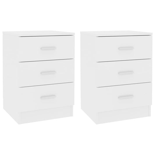 Berkfield Bedside Cabinets 2 pcs White 38x35x56 cm Engineered Wood