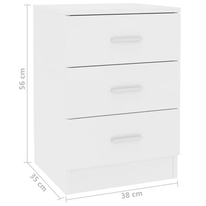 Berkfield Bedside Cabinets 2 pcs White 38x35x56 cm Engineered Wood