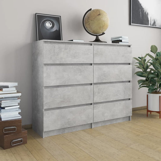 Berkfield Drawer Sideboard Concrete Grey 120x35x99 cm Engineered Wood