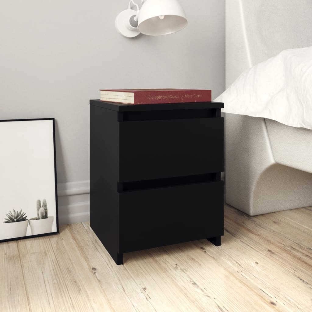 Berkfield Bedside Cabinet Black 30x30x40 cm Engineered Wood