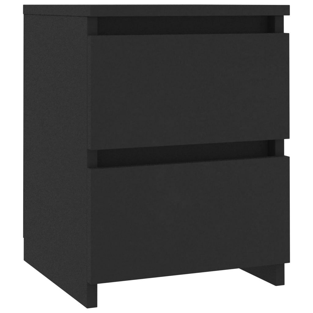 Berkfield Bedside Cabinets 2 pcs Black 30x30x40 cm Engineered Wood