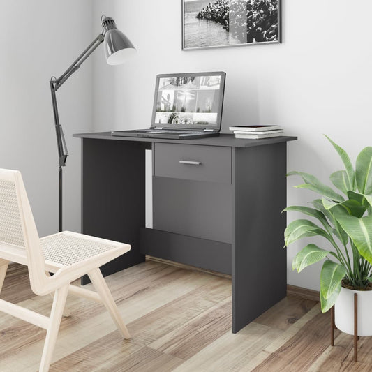 Berkfield Desk Grey 100x50x76 cm Engineered Wood
