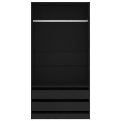 Berkfield Wardrobe Black 100x50x200 cm Engineered Wood