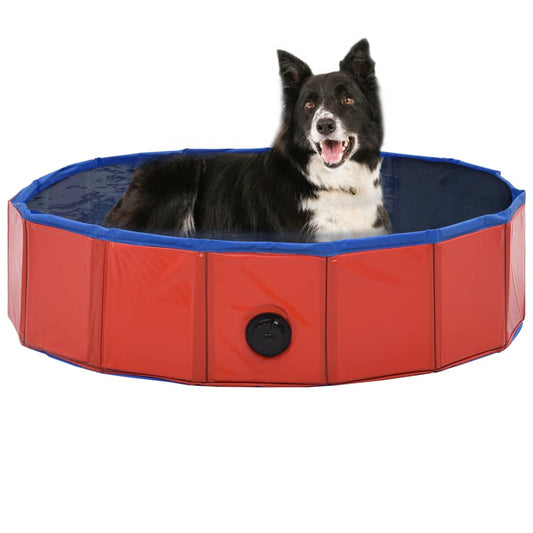 Berkfield Foldable Dog Swimming Pool Red 80x20 cm PVC