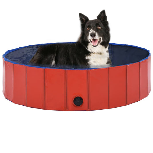 Berkfield Foldable Dog Swimming Pool Red 120x30 cm PVC