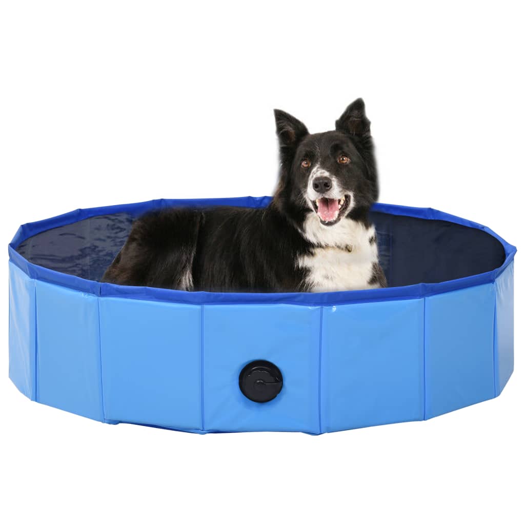 Berkfield Foldable Dog Swimming Pool Blue 80x20 cm PVC