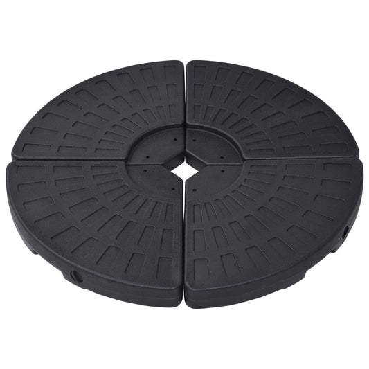 Berkfield Umbrella Base Fan-shaped 4 pcs Black