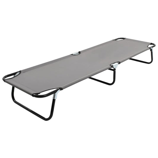 Berkfield Folding Sun Lounger Grey Steel