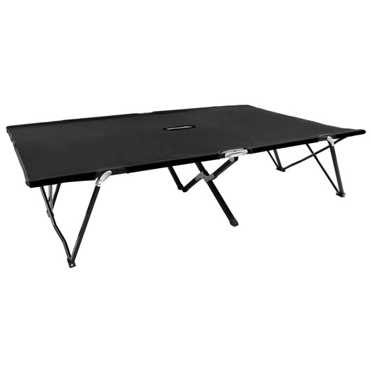 Berkfield Two Person Folding Sun Lounger Black Steel