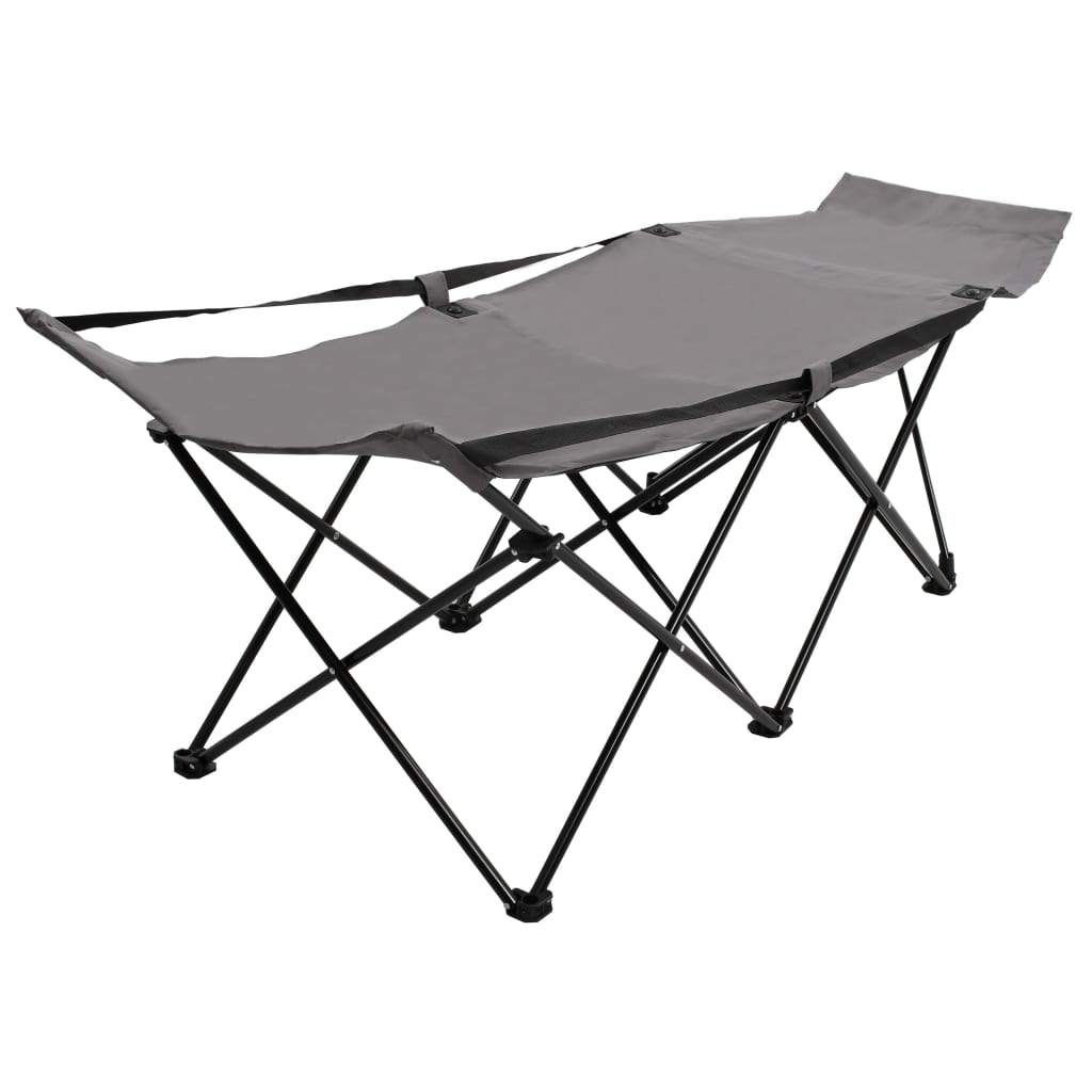 Berkfield Folding Sun Lounger Grey Steel