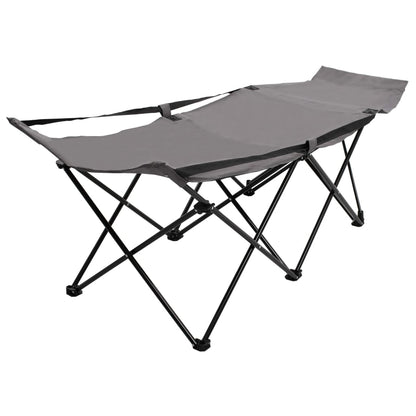 Berkfield Folding Sun Lounger Grey Steel