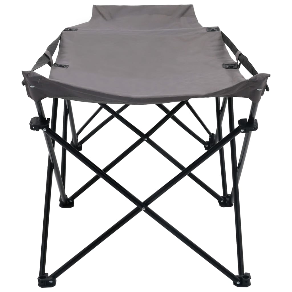 Berkfield Folding Sun Lounger Grey Steel