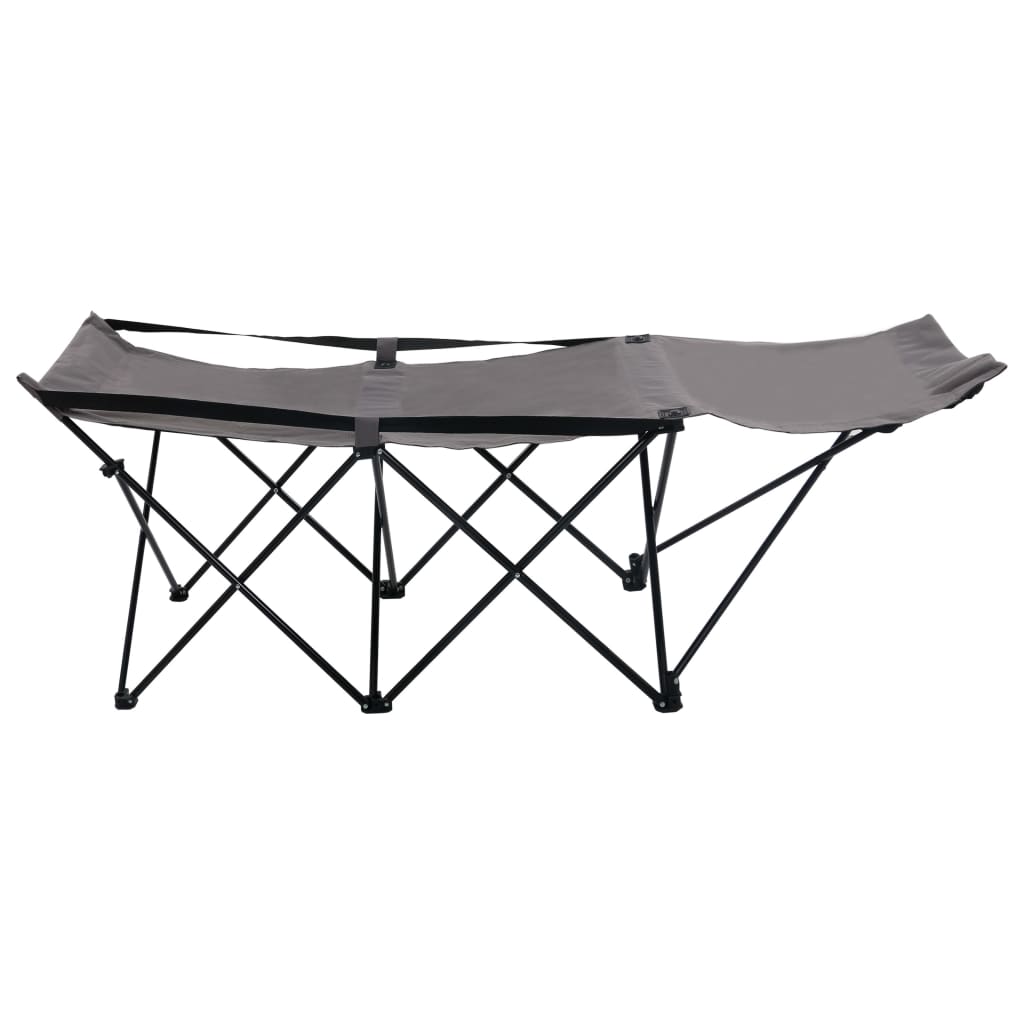Berkfield Folding Sun Lounger Grey Steel