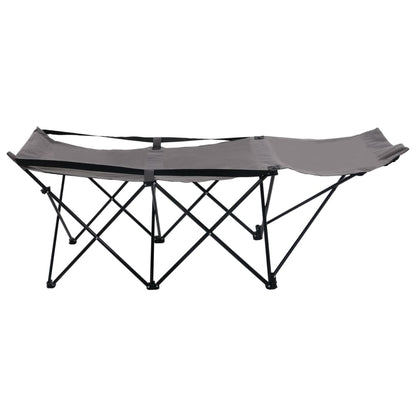 Berkfield Folding Sun Lounger Grey Steel