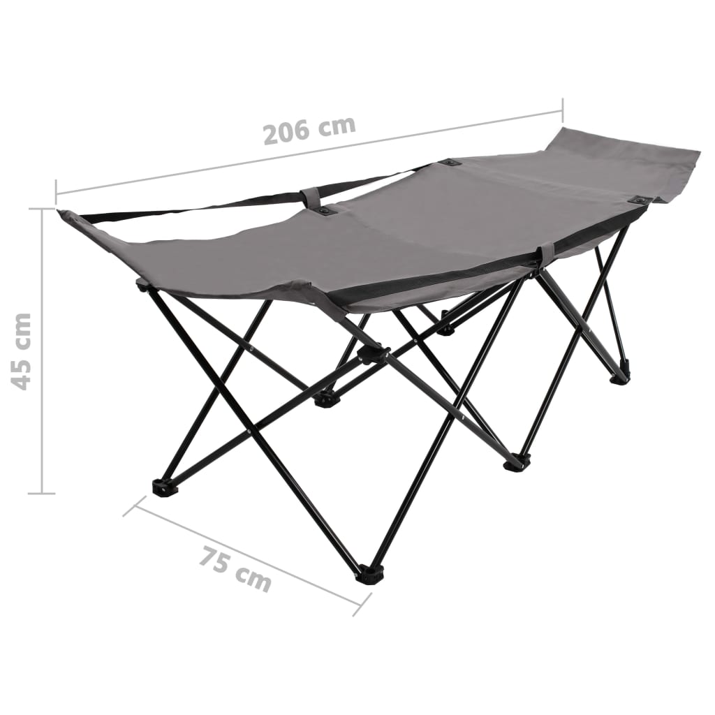 Berkfield Folding Sun Lounger Grey Steel