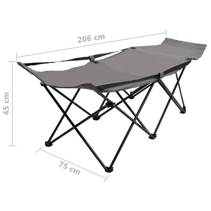 Berkfield Folding Sun Lounger Grey Steel