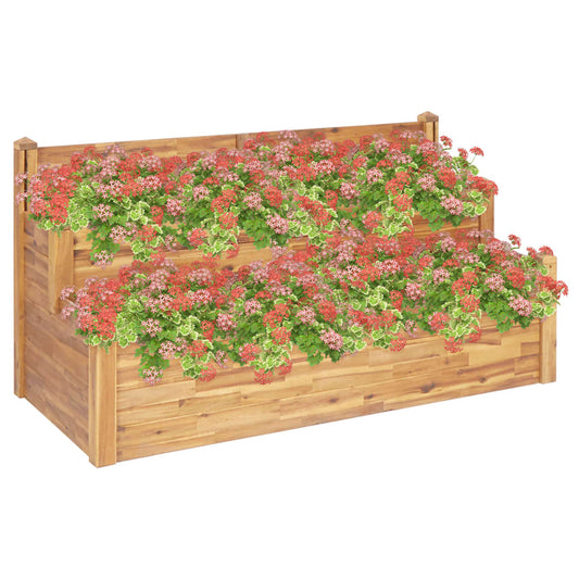 Berkfield 2-Tier Garden Planter 160x75x84 cm Solid Acacia Wood