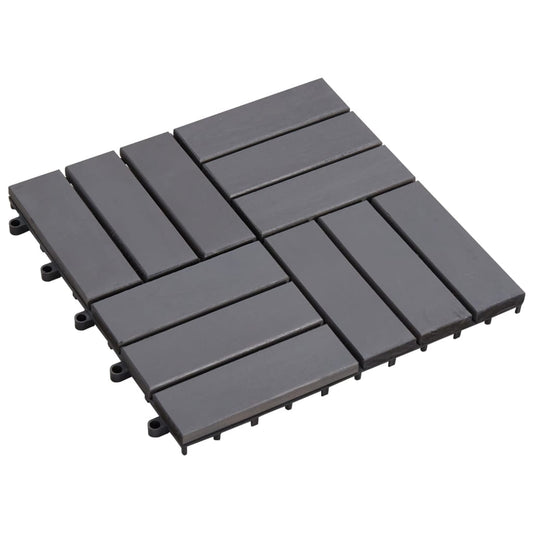 Berkfield Decking Tiles 10 pcs Grey Wash 30x30 cm Solid Acacia Wood