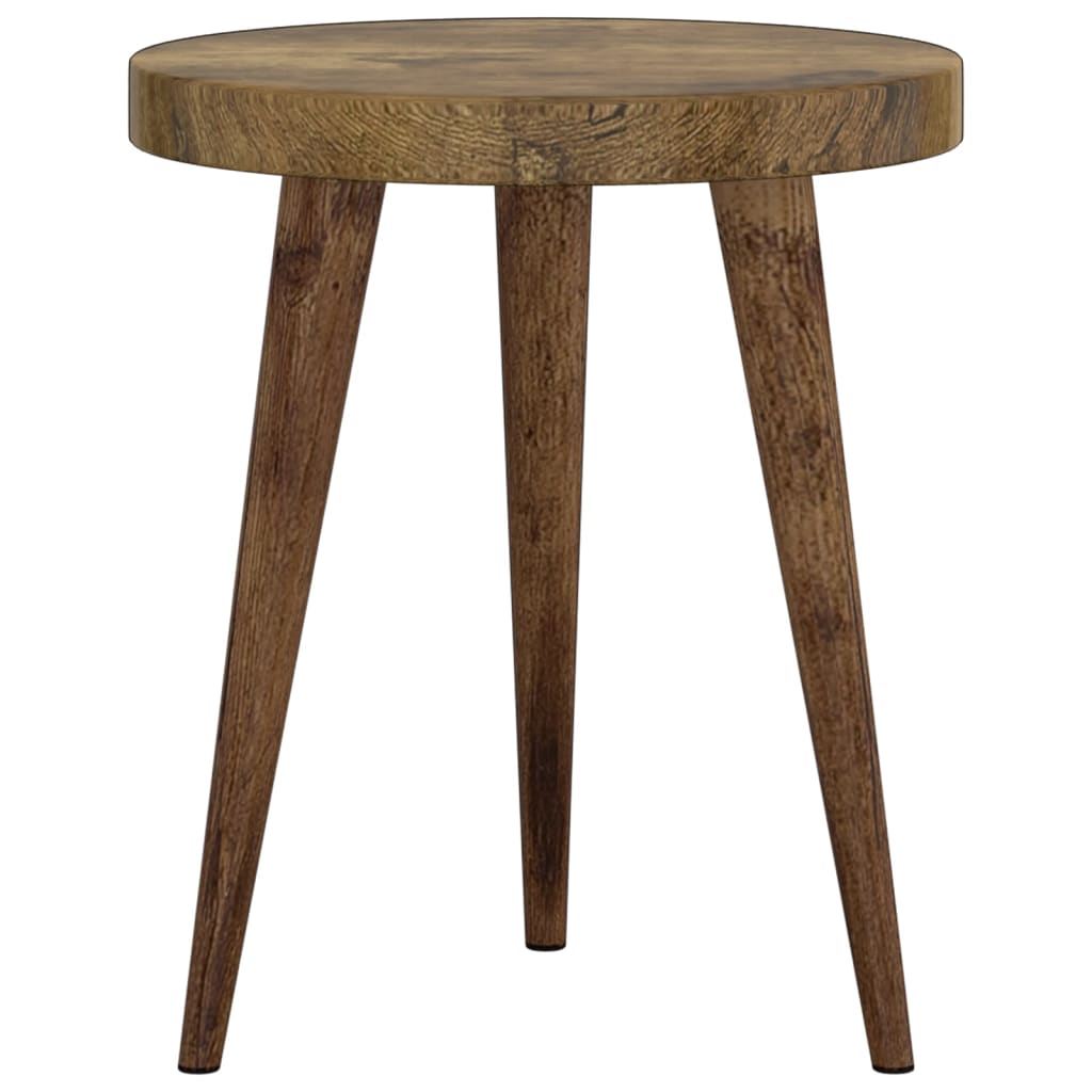 Berkfield 3 Piece Side Table Set Dark Brown MDF and Iron