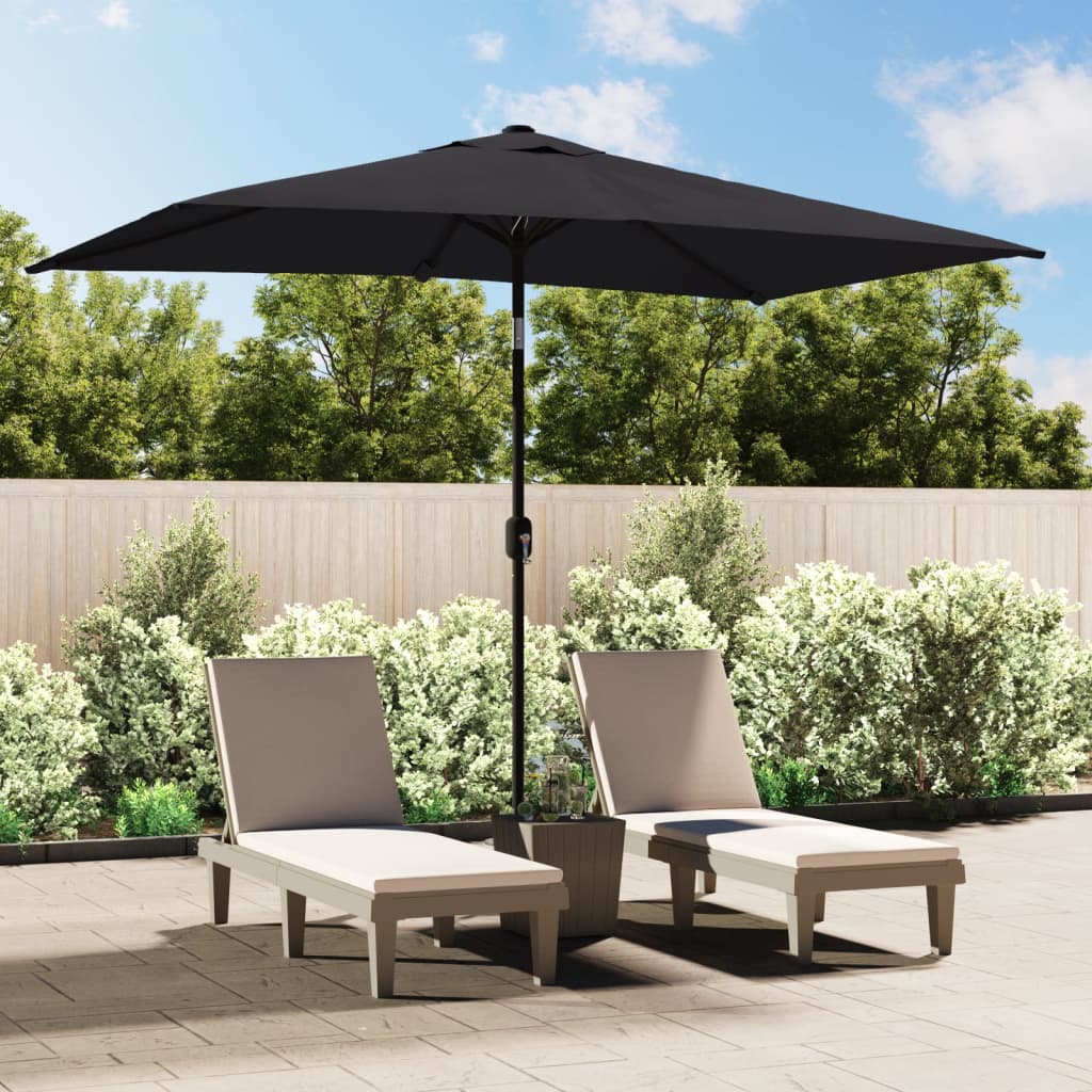 Berkfield Outdoor Parasol with Metal Pole 300x200 cm Black