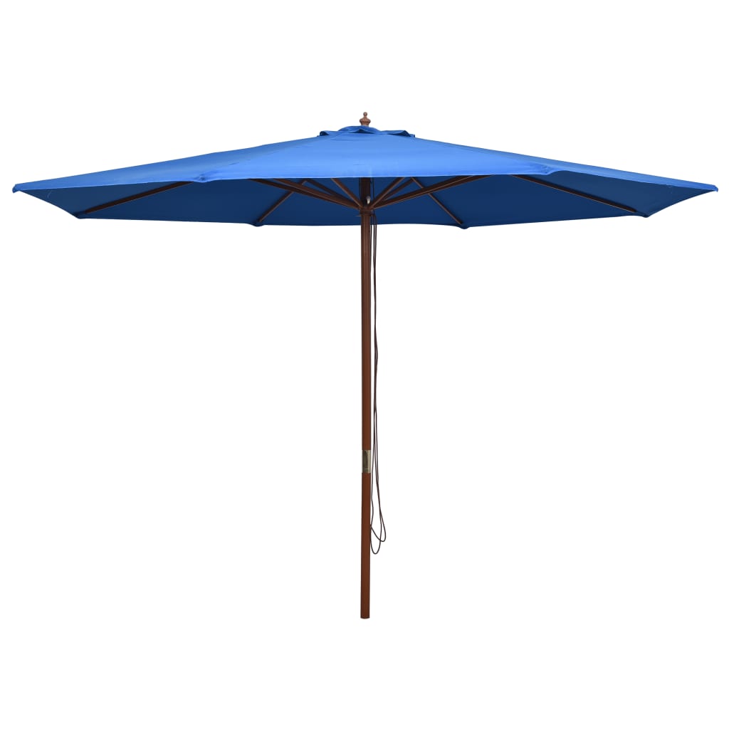 Berkfield Outdoor Parasol with Wooden Pole 350 cm Blue