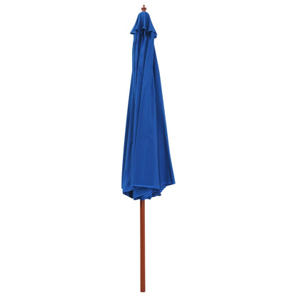 Berkfield Outdoor Parasol with Wooden Pole 350 cm Blue