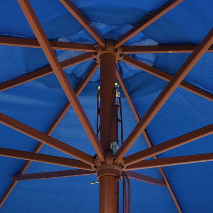 Berkfield Outdoor Parasol with Wooden Pole 350 cm Blue