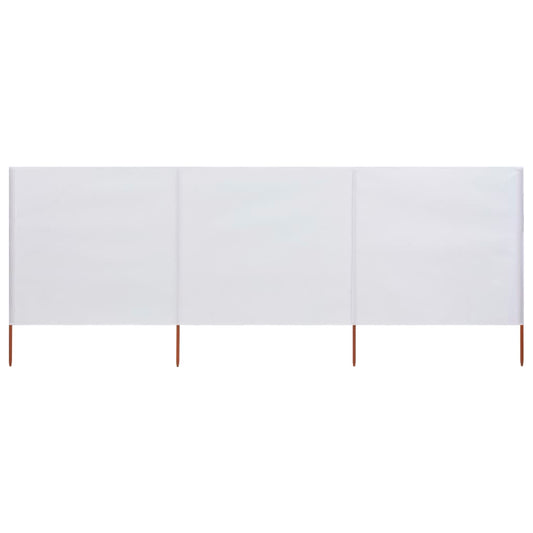 Berkfield 3-panel Wind Screen Fabric 400x80 cm Sand White